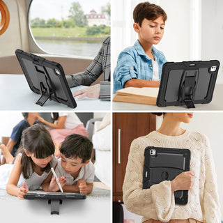 Husa Sigloo pentru iPad Pro 11 (2025/2024, M5/M4), 11", Folie de sticla 9H, Suport Pliabil, Design Robust, Roz
