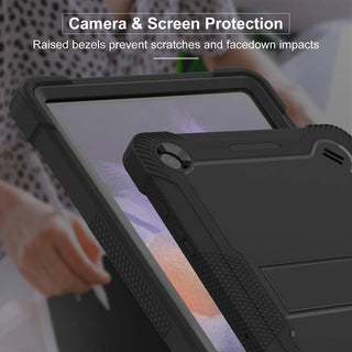 Husa Sigloo pentru iPad Air13 (2025/2024), 13", Folie de sticla 9H, Suport Pliabil, Design Robust, Negru