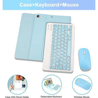 Husa cu tastatura si mouse Wireless, Bluetooth, pentru tableta Honor Pad X7, 8.7", Albastru