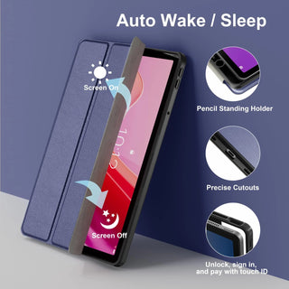 Husa Slim Sigloo, Smart Cover, Trifold, pentru Lenovo Tab M11 2024 TB-330FU/TB-330XU/TB-331FC, 11", Albastru Inchis