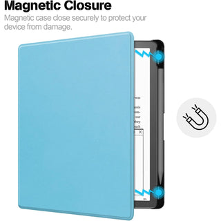 Husa Slim Sigloo pentru Kindle Scribe 10.2 inci (2022 & 2024) - Piele PU, Curea de Mana, Suport Stilou, Functie Auto Sleep/Wake, culoare Blue