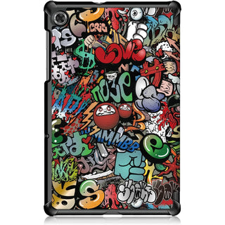 Husa tableta Sigloo pentru Samsung Galaxy Tab S10 Plus, slim, trifold, grafitti, 12.4 inch