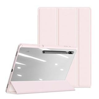 Husa premium pentru tableta, Sigloo, Armored Flip Smart Case, suport Stylus, policarbonat transparent, roz, pentru Galaxy Tab S10 Plus 12.4"