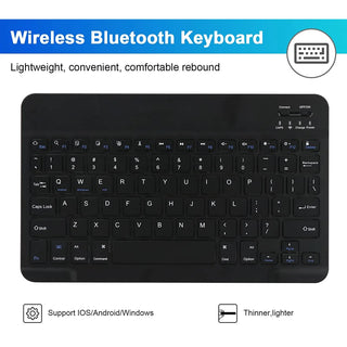 Husa cu tastatura si mouse Wireless, Bluetooth, Sigloo, compatibila cu tableta Lenovo Tab Kids, 10.1 (K10C, TB-311Fu), 10.1", Negru