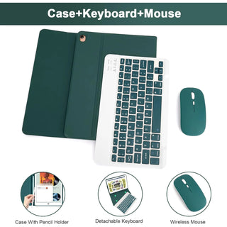 Husa cu tastatura si mouse Wireless, Bluetooth, pentru tableta Lenovo Tab P11 Pro( 2nd Gen), (TB-132FU/TB-138FU), 11.2", Sigloo, Pine Green