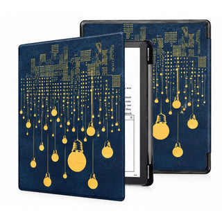 Husa Slim Sigloo pentru Kindle Scribe 10.2 inci (2022 & 2024) - Piele PU, Suport Stilou, Functie Auto Sleep/Wake, Light Bulbs
