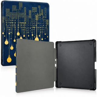 Husa Slim Sigloo pentru Kindle Scribe 10.2 inci (2022 & 2024) - Piele PU, Suport Stilou, Functie Auto Sleep/Wake, Light Bulbs