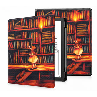 Husa Slim Sigloo pentru Kindle Scribe 10.2 inci (2022 & 2024) - Piele PU, Suport Stilou, Functie Auto Sleep/Wake, Library Girl