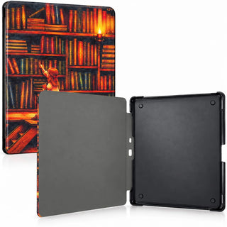 Husa Slim Sigloo pentru Kindle Scribe 10.2 inci (2022 & 2024) - Piele PU, Suport Stilou, Functie Auto Sleep/Wake, Library Girl