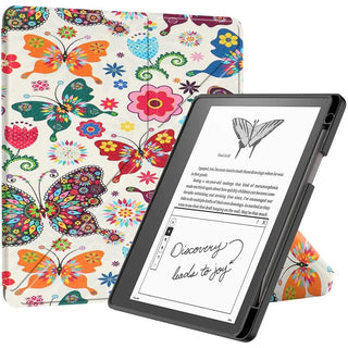Husa pentru Kindle Scribe 10.2", Sigloo, Butterfly, tip origami, Piele PU, Functie Auto Sleep/Wake