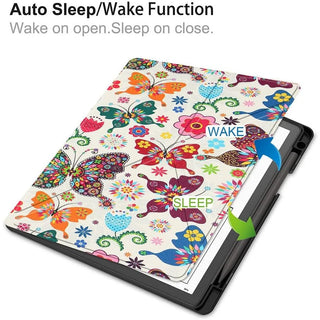 Husa pentru Kindle Scribe 10.2", Sigloo, Butterfly, tip origami, Piele PU, Functie Auto Sleep/Wake
