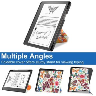 Husa pentru Kindle Scribe 10.2", Sigloo, Butterfly, tip origami, Piele PU, Functie Auto Sleep/Wake