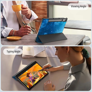 Husa pentru Samsung Galaxy Tab S10+/S9+/S9Fe+, 12.4", UltraSlim de tip stand, functie sleep/wake-up, Smart Cover, Sigloo, Star Light