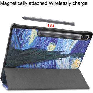 Husa Slim Sigloo, Smart Cover, Trifold, pentru Samsung Galaxy Tab S10 FE+ (SM-X620), 13.1", Abstract
