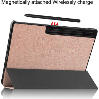Husa Slim Sigloo, Smart Cover, Trifold, pentru Samsung Galaxy Tab S10 FE+ (SM-X620), 13.1", Rose Gold