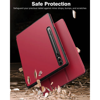 Husa Slim Sigloo, Smart Cover, Trifold, pentru Samsung Galaxy Tab S10 FE+ (SM-X620), 13.1", Burgundy