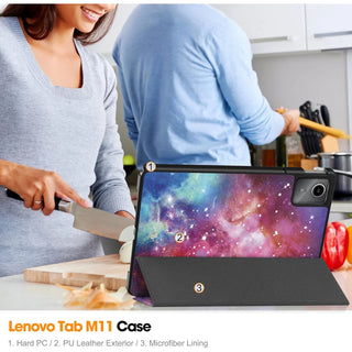 Husa Slim Sigloo, Smart Cover, Trifold, pentru Lenovo Ideea Tab Plus (TB361)/Lenovo Tab K12, 12.1", Galaxy