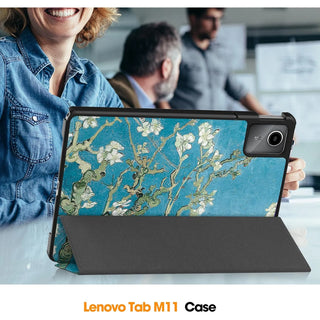 Husa Slim Sigloo, Smart Cover, Trifold, pentru Lenovo Ideea Tab Plus (TB361)/Lenovo Tab K12, 12.1", Painted Tree