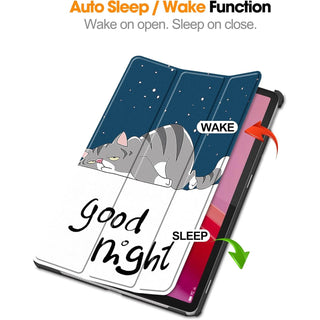 Husa Slim Sigloo, Smart Cover, Trifold, pentru Lenovo Idea Tab Plus (TB361)/ Lenovo Tab K12, 12.1", Good Night
