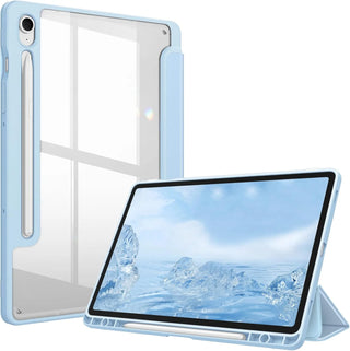 Husa Slim Sigloo, Smart Cover, Trifold, pentru Samsung Galaxy Tab S11 Utra, 2025(SM-930/SM-936)/ S12 Ultra(2026), 14.6", Spatele Transparent si suport Smart Pen, Albastru