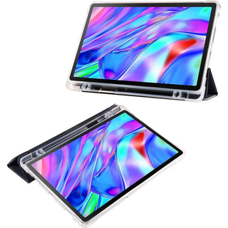 Husa Slim Sigloo, Smart Cover, Trifold, pentru Samsung Galaxy Tab S11 Utra, 2025(SM-930/SM-936)/ S12 Ultra(2026), 14.6", Spatele Transparent si suport Smart Pen, Albastru