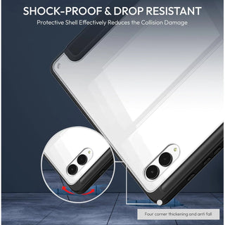 Husa Slim Sigloo, Smart Cover, Trifold, pentru Samsung Galaxy Tab S11 Utra, 2025(SM-930/SM-936)/ S12 Ultra(2026), 14.6", Spatele Transparent si suport Smart Pen, Albastru