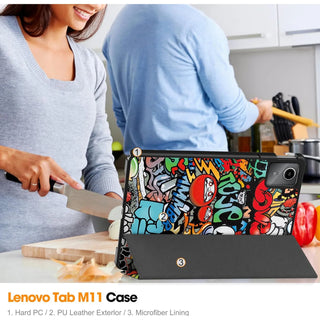 Husa Slim Sigloo, Smart Cover, Trifold, pentru Lenovo K11 Gen2/ Idea Tab 11(2025), 11", Grafitty