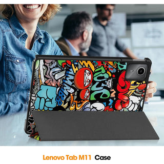 Husa Slim Sigloo, Smart Cover, Trifold, pentru Lenovo K11 Gen2/ Idea Tab 11(2025), 11", Grafitty