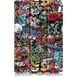 Husa Sigloo pentru tableta Huawei MatePad 11.5" S – Slim, Tri-Fold Magnetic, Piele Ecologica, Stand Reglabil, – model Graffiti