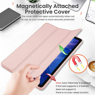 Husa Sigloo pentru tableta Huawei MatePad 11.5" S – Slim, Tri-Fold Magnetic, Piele Ecologica, Stand Reglabil, – Roz