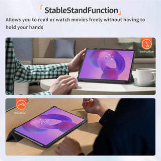 Husa Sigloo pentru tableta Lenovo Idea Tab Pro 12.7" – Slim, Tri-Fold Magnetic, Piele Ecologica, Stand Reglabil, – Negru