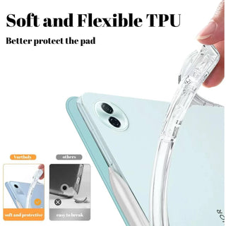 Husa Sigloo pentru tableta Honor Pad 10, 12.1" (2025), – Slim, Tri-Fold Magnetic, Spate Transparent, Suport Stylus, Piele Ecologica – Negru