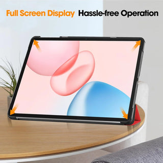 Husa Sigloo pentru tableta Honor Pad 10, 12.1" (2025), – Slim, Tri-Fold Magnetic, Piele Ecologica, Stand Reglabil, – Rosu