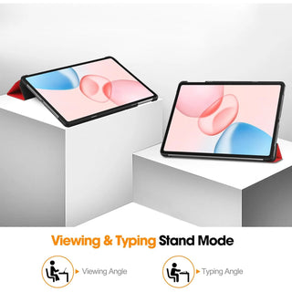 Husa Sigloo pentru tableta Honor Pad 10, 12.1" (2025), – Slim, Tri-Fold Magnetic, Piele Ecologica, Stand Reglabil, – Rosu