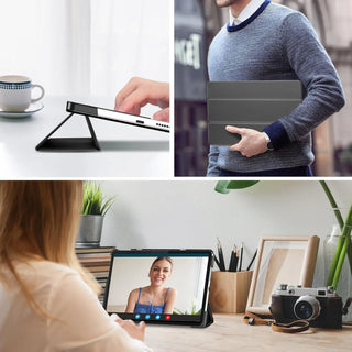 Husa Sigloo pentru tableta Lenovo Tab 10.1" - Negru, Piele Ecologica, Slim, Tri-Fold