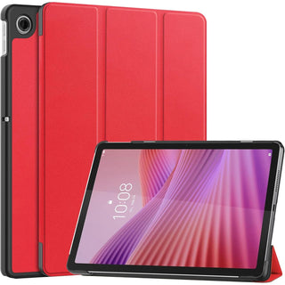 Husa tableta, Sigloo pentru Lenovo Tab 10.1", Slim, Tri-Fold, Piele Ecologica, Rosu