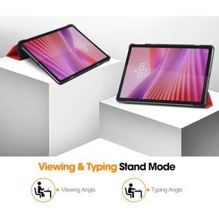 Husa tableta, Sigloo pentru Lenovo Tab 10.1", Slim, Tri-Fold, Piele Ecologica, Rosu