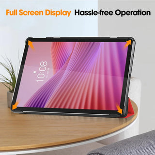 Husa tableta, Sigloo pentru Lenovo Tab 10.1", Slim, Tri-Fold, Piele Ecologica, Rosu