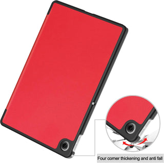 Husa tableta, Sigloo pentru Lenovo Tab 10.1", Slim, Tri-Fold, Piele Ecologica, Rosu