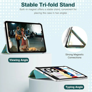 Husa Sigloo pentru tableta iPad 11" (Gen. 11, 2025) / iPad 10.9" (Gen. 10, 2022) – Slim, Tri-Fold Magnetic, Piele Ecologica, model Nighyfall