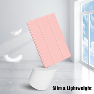 Husa Sigloo pentru tableta Xiaomi Redmi Pad Pro 12.1" – Slim, Tri-Fold Magnetic, Piele Ecologica, Suport Stylus, Spate transparent– Roz