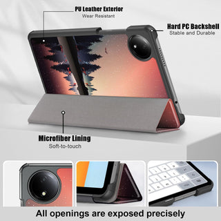 Husa Sigloo pentru tableta Xiaomi Redmi Pad SE 8.7" (2024) – Slim, Tri-Fold Magnetic, Piele Ecologica, Stand Reglabil, – model Nightfall