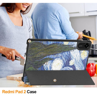 Husa Sigloo pentru tableta Xiaomi Pad 8/8 Pro si Xiaomi Pad 7/7 Pro 11.2", Slim, Tri-Fold Magnetic, Piele Ecologica, Antisoc – model Star Night