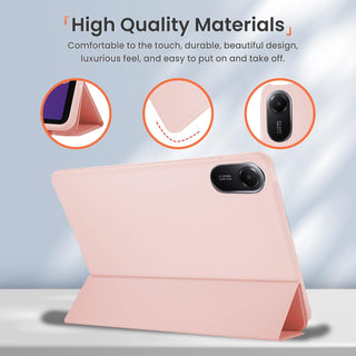 Husa Sigloo pentru tableta  Xiaomi Pad 8/8 Pro si Xiaomi Pad 7/7 Pro 11.2", Slim, Tri-Fold Magnetic, Piele Ecologica, Suport Stand, Antisoc - Roz