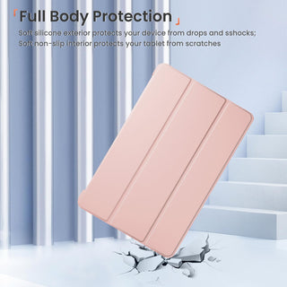 Husa Sigloo pentru tableta Xiaomi Pad 6S Pro 12.4' (2024) – Slim, Tri-Fold Magnetic, Piele Ecologica, Antisoc, Stand Reglabil, – Roz
