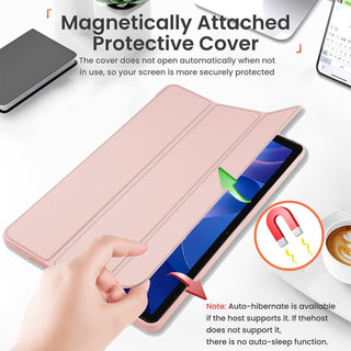 Husa Sigloo pentru tableta Xiaomi Redmi Pad 2 – Slim, Tri-Fold Magnetic, Piele Ecologica, Antisoc, Stand Reglabil, – Roz