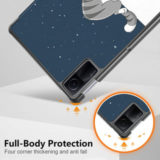 Husa Sigloo pentru tableta Xiaomi Redmi Pad Pro 12.1" – Slim, Tri-Fold Magnetic, Piele Ecologica, Antisoc, Stand Reglabil, – Model Lazy Cat