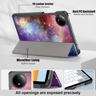 Husa Sigloo pentru tableta Xiaomi Redmi Pad SE 8.7" (2024) – Slim, Tri-Fold Magnetic, Piele Ecologica, Antisoc, Stand Reglabil, – model Galaxy