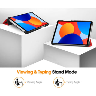 Husa Sigloo pentru tableta Xiaomi Redmi Pad SE 8.7" (2024) – Slim, Tri-Fold Magnetic, Piele Ecologica, Antisoc, Stand Reglabil, – Rosu