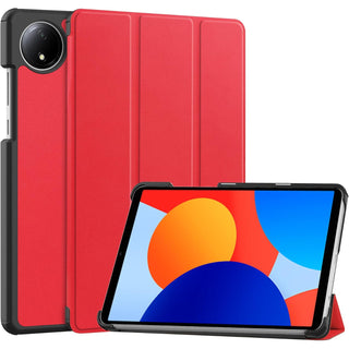 Husa Sigloo pentru tableta Xiaomi Redmi Pad SE 8.7" (2024) – Slim, Tri-Fold Magnetic, Piele Ecologica, Antisoc, Stand Reglabil, – Rosu
